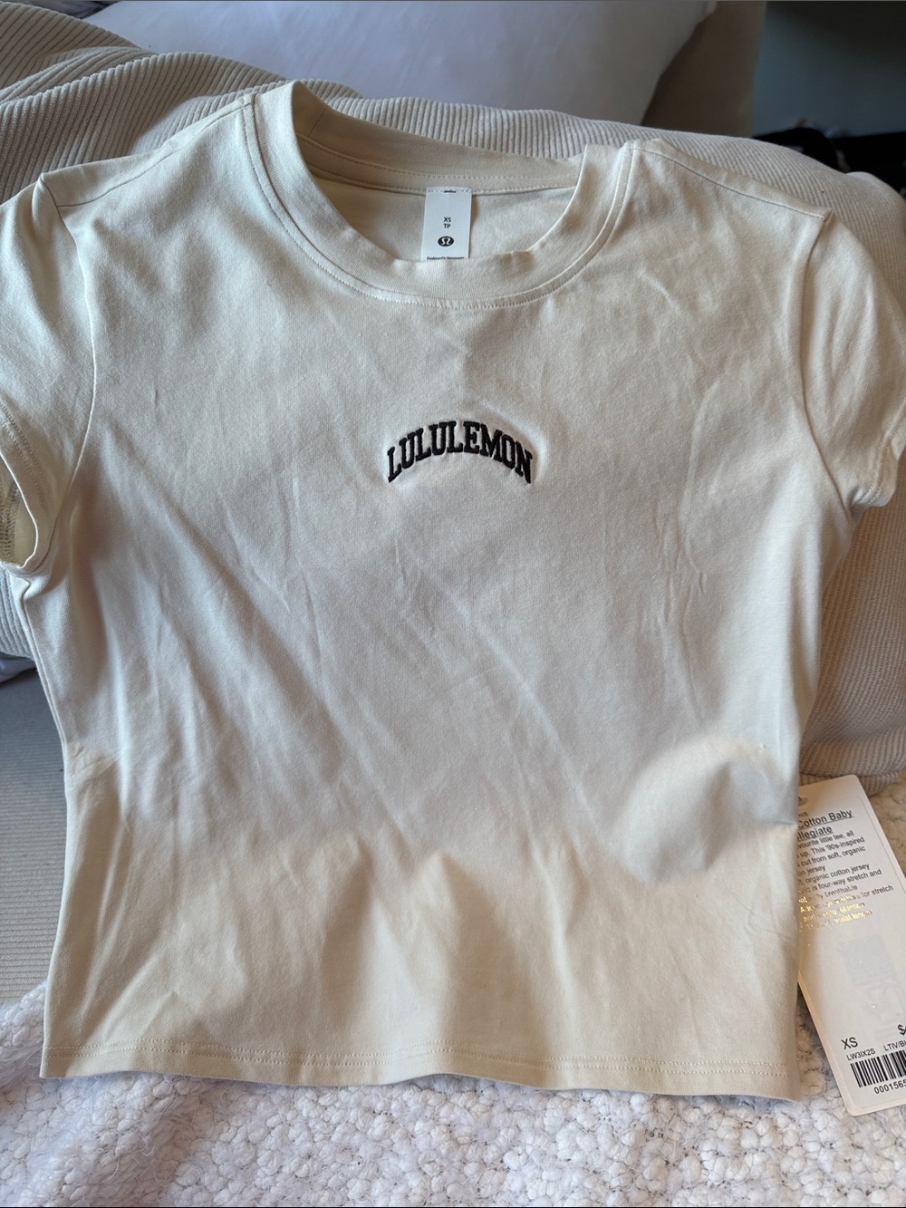 lululemon athletica  Cream Baby Logo Tee